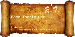 Rácz Tarziciusz névjegykártya